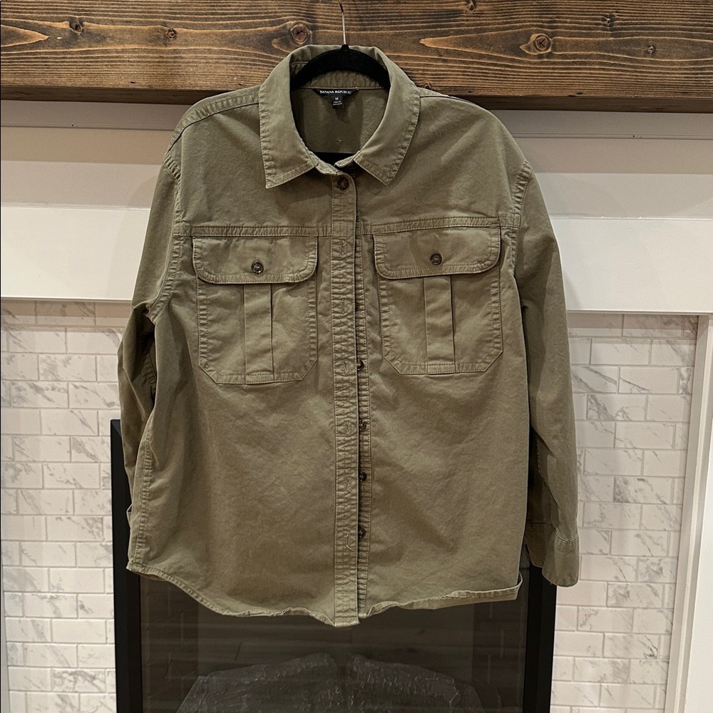 Banana republic oversized shirt jacket Olive Green Button-Up 2 for $20